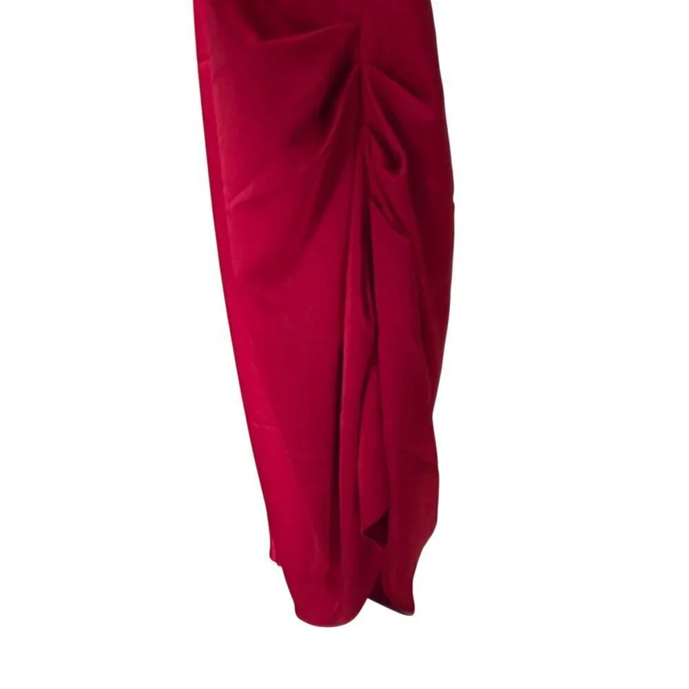 NWT Women's - Gianni Bini Peyton Red Satin Halter Dress, Size 12 - Picture 2 of 10